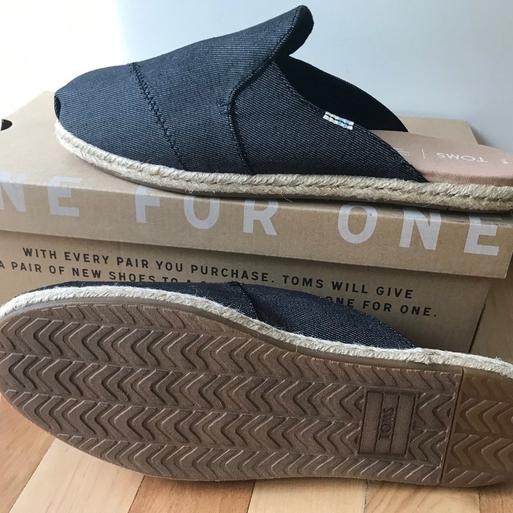 TOMS Black Denim Nova Slip-On Espadrilles
